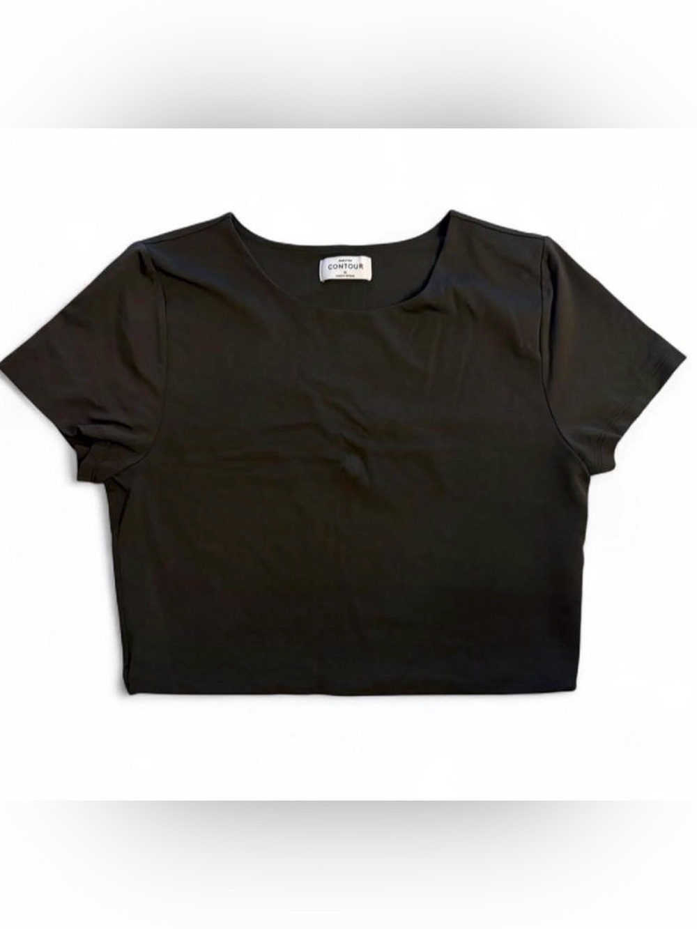 Babaton Black Short Sleeve Scoop Neck Top